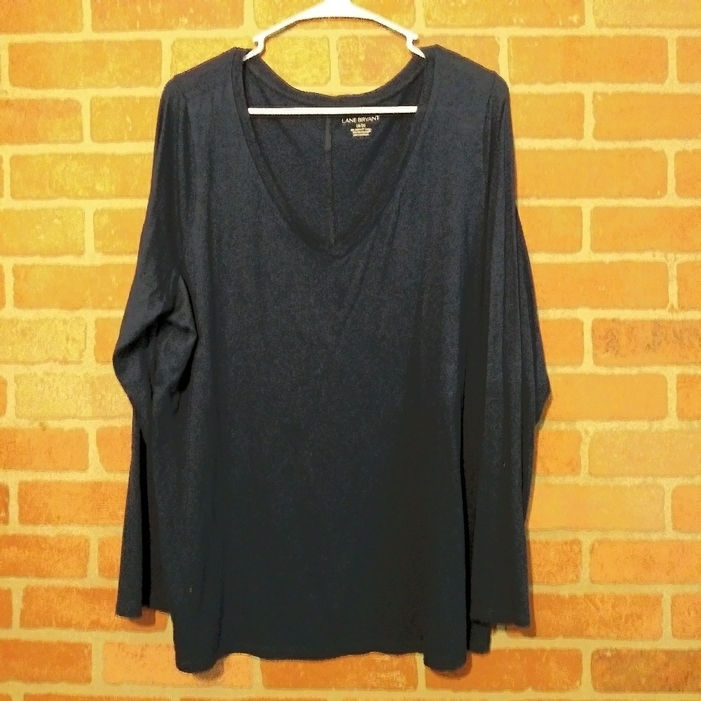 Lane Bryant 18/20 2X V neck navy blue long sleeve
